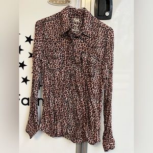 Rock 47 By Wrangler Womens Rodeo Leopard Shirt